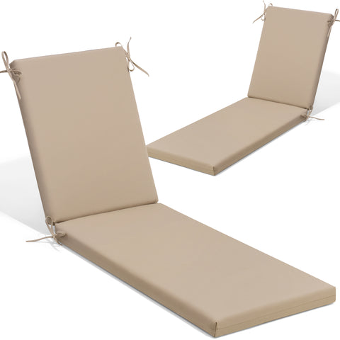 Crestlive Products Outdoor Chaise Lounge Cushions Patio Chair Cushions with 4-Adjustable Ties