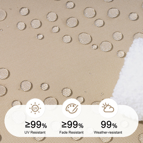 Crestlive Products Outdoor Chaise Lounge Cushions Patio Chair Cushions with 4-Adjustable Ties