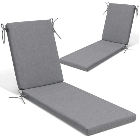 Crestlive Products Outdoor Chaise Lounge Cushions Patio Chair Cushions with 4-Adjustable Ties