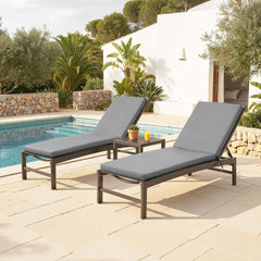Outdoor Chaise Lounge Cushion with 4 Adjustable Ties