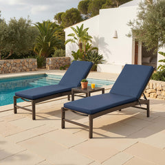 Outdoor Chaise Lounge Cushion with 4 Adjustable Ties