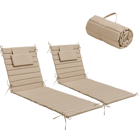 Crestlive Products Outdoor Resistant Foldable Chaise Lounge Chair Cushion