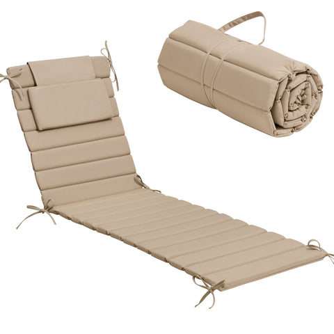 Crestlive Products Outdoor Resistant Foldable Chaise Lounge Chair Cushion