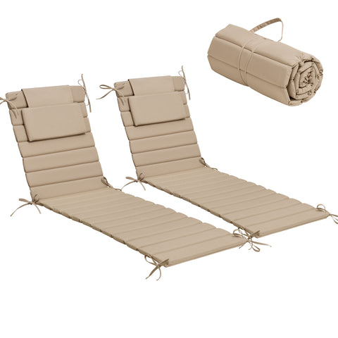 Crestlive Products Outdoor Resistant Foldable Chaise Lounge Chair Cushion