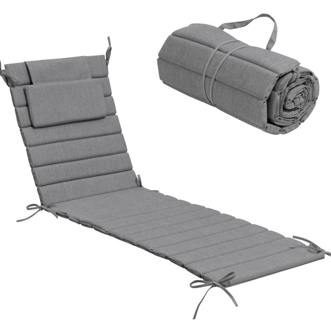 Crestlive Products Outdoor Resistant Foldable Chaise Lounge Chair Cushion
