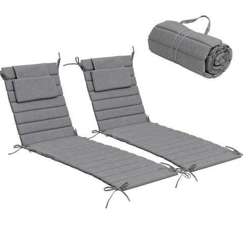 Crestlive Products Outdoor Resistant Foldable Chaise Lounge Chair Cushion