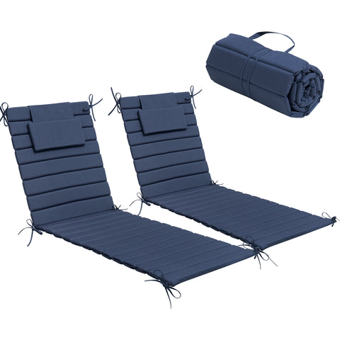 Crestlive Products Outdoor Resistant Foldable Chaise Lounge Chair Cushion