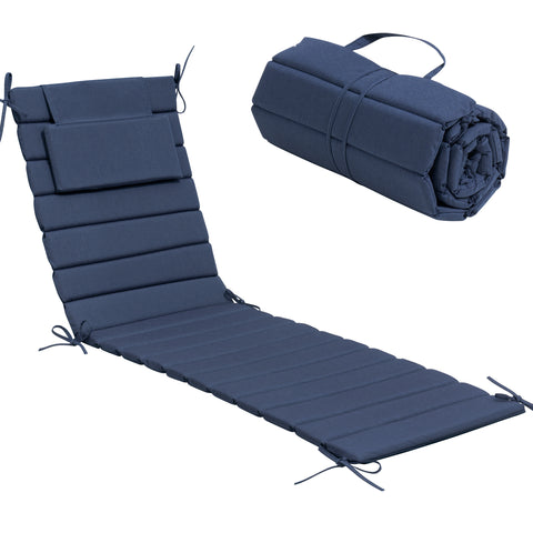 Crestlive Products Outdoor Resistant Foldable Chaise Lounge Chair Cushion