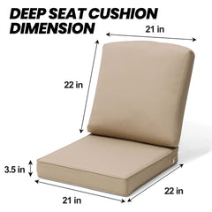 21x21" Outdoor Deep Seat Chair Cushion