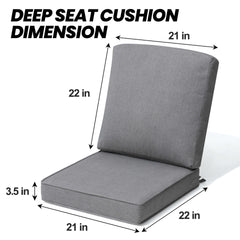 21x21" Outdoor Deep Seat Chair Cushion