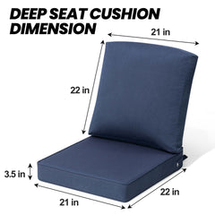 21x21" Outdoor Deep Seat Chair Cushion