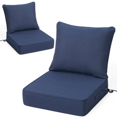 Crestlive 5.5" Outdoor Cushion for Patio Furniture Set of 2, 24 x 24, Waterproof and Fade-Resistant Deep Seat Cushions for Chair, Wicker Sofa and Couch
