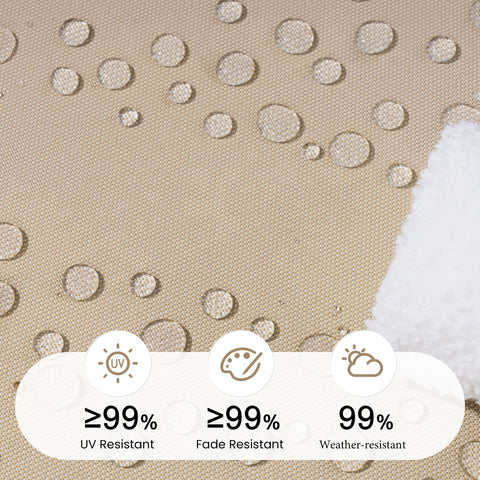 Crestlive Products Outdoor Chaise Lounge Cushion with Pillow and Pockets