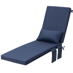 Outdoor Chaise Lounge Cushion with Pillow & Pockets