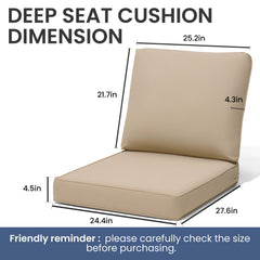 28x24" Outdoor Deep Seat Chair Cushion Set