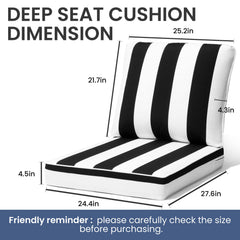 28x24" Outdoor Deep Seat Chair Cushion Set