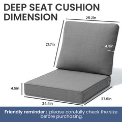 28x24" Outdoor Deep Seat Chair Cushion Set