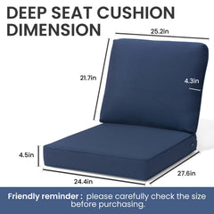28x24" Outdoor Deep Seat Chair Cushion Set