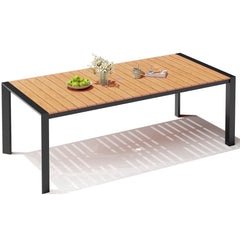 Crestlive Products 70" Aluminum Patio Dining Table for 8 Persons, All-Weather Large Furniture, Brown