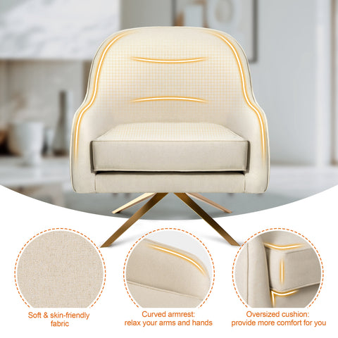 Crestlive Products Bathford Faux Leather Swivel Accent Chair