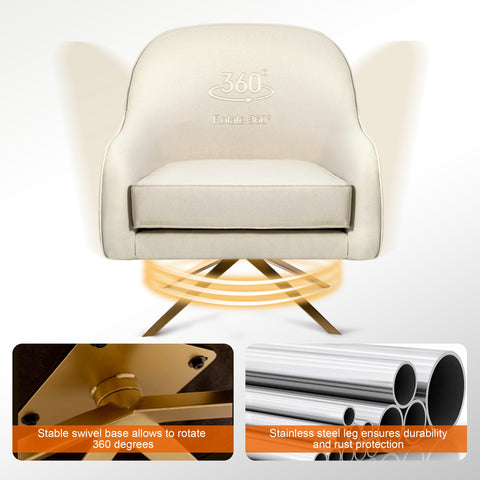 Crestlive Products Bathford Faux Leather Swivel Accent Chair