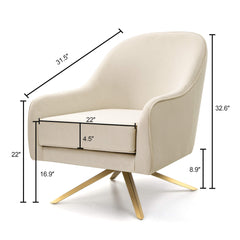 Faux Leather Swivel Accent Chair