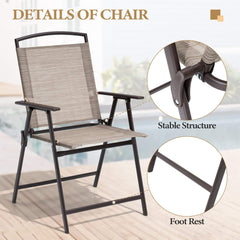 Folding Patio Dining Chair Set of 2