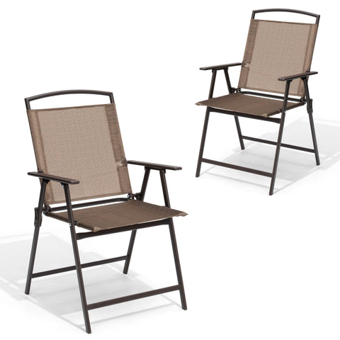 Crestlive Products Folding Patio Dining Chairs (Set of 2)