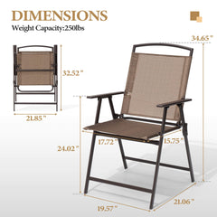 Folding Patio Dining Chair Set of 2