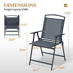Folding Patio Dining Chair Set of 2