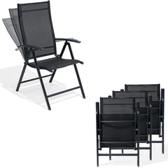 Metal Folding & Adjustable Outdoor Dining Chair Set of 2