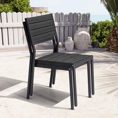 Aluminum Stackable Outdoor Dining Chair Set of 2