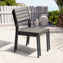 Aluminum Stackable Outdoor Dining Chair Set of 2