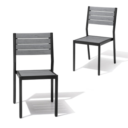 Crestlive Products 18.5 x 22.2 x 33.9 in 2-Pack All-Weather Stackable Outdoor Patio Dining Chairs with Aluminum Frame – Ergonomic Armless Design