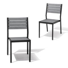 Aluminum Stackable Outdoor Dining Chair Set of 2