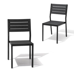 Aluminum Stackable Outdoor Dining Chair Set of 2