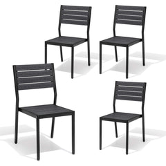 Aluminum Stackable Outdoor Dining Chair Set of 2/4