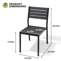 Aluminum Stackable Outdoor Dining Chair Set of 2/4