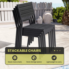Aluminum Dining Set with Umbrella Hole & Chairs