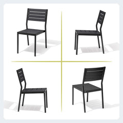 Aluminum Stackable Outdoor Dining Chair Set of 2