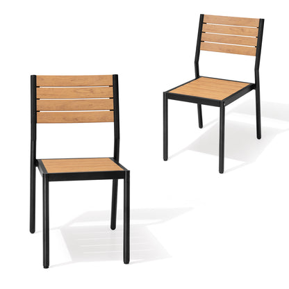 Crestlive Products 18.5 x 22.2 x 33.9 in 2-Pack All-Weather Stackable Outdoor Patio Dining Chairs with Aluminum Frame – Ergonomic Armless Design