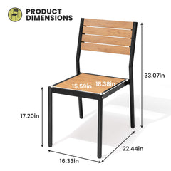 Aluminum Stackable Outdoor Dining Chair Set of 2
