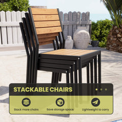 Aluminum Dining Set with Umbrella Hole & Chairs