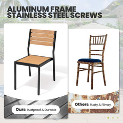 Aluminum Dining Set with Umbrella Hole & Chairs