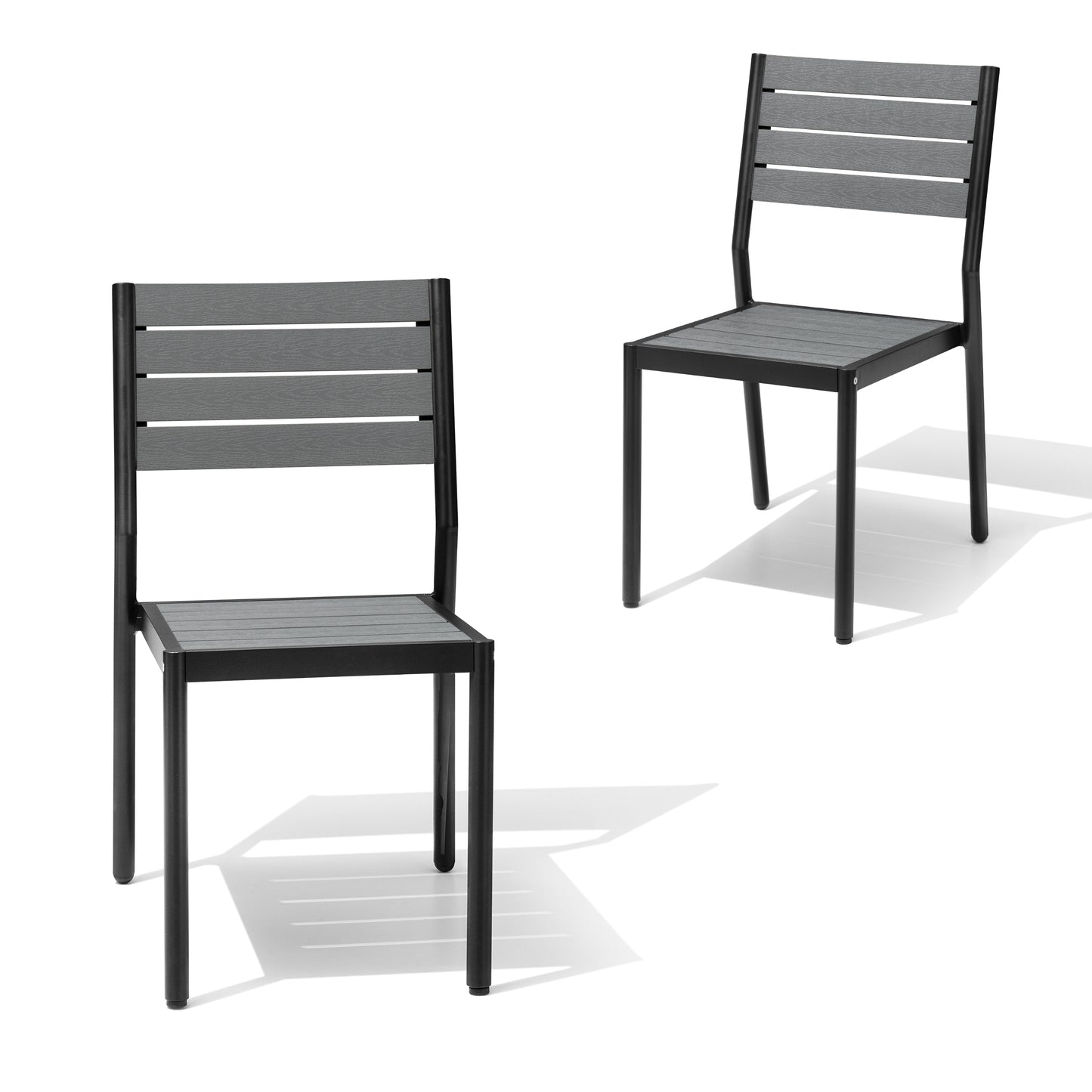 Crestlive Products Aluminum Outdoor Stackable Dining Chair Set of 2