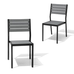 Aluminum Stackable Outdoor Dining Chair Set of 2