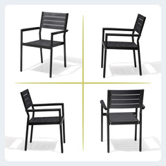 Aluminum Stackable Outdoor Dining Chair Set of 2