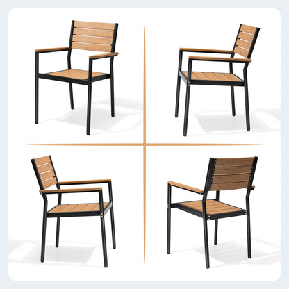 Crestlive Products 7-Piece Outdoor Dining Set with Umbrella Hole, All-Weather Aluminum for 6
