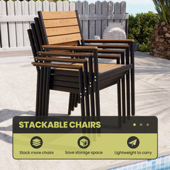 Aluminum Dining Set with Umbrella Hole & Chairs