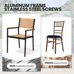 Aluminum Dining Set with Umbrella Hole & Chairs